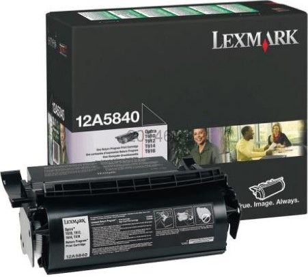 Lexmark 12A5840 Return Program Toner/Print Cartridge, Works with Lexmark Optra T610, T610n, T614, T614nl, T614n, T616, T616n and T612 Printers, Estimated Yield Up to 10000 pages @ approximately 5 % coverage, New Genuine Original OEM Lexmark Brand, UPC 734646222020 (12A-5840 12A 5840)