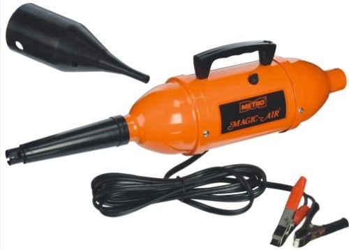 Metrovac 109-109617 Model 12-IDABCR MagicAir Electric Inflator/Deflator, Battery Clips, Sturdy All Steel Baked Enamel Finish, 12 Volts, 12 Amps, 140 Watts, 20 CFM/8000 FPM Airflow, 1.1 PSI; The best companion an inflatable ever had!  New and improved high performance 12 volt fan enclosed motor, most powerful in it's class; Magic-Air takes the work out of inflating and deflating; UPC 031275109617 (METROVAC12IDABCR METROVAC 12IDABCR 12 IDABCR 12-IDABCR 109-109617)