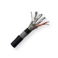 BELDEN1303E0101000, Model 1303E, 24 AWG, Multi-Conductor Category 6A Upjacketed Tactical Cable; Black; Catsnake Category 6A Patch S/FTP; 4-Unbonded Pairs; 24 AWG Stranded Bare Copper Conductors; Foamed PE Insulation; Individually Shielded Pairs; Overall Tinned Copper Braid; PVC Inner and Outer Jackets; UPC 612825381822 (BELDEN1303E0101000 TRANSMISSION CONNECTIVITY WIRE PLUG) 