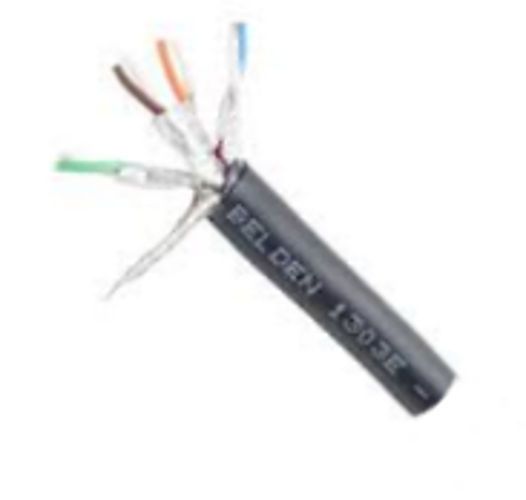 BELDEN1303EPU0101000, Model 1303EPU, 24 AWG, 4-Pair, Cat6a, Catsnake S/FTP Cable; Black; 24 AWG stranded Tinned copper conductors; FPE - Foamed Polyethylene insulation; Individual shield; UPC 612825381785 (BELDEN1303EPU0101000 TRANSMITION CONDUCTION ELECTRICITY WIRE)