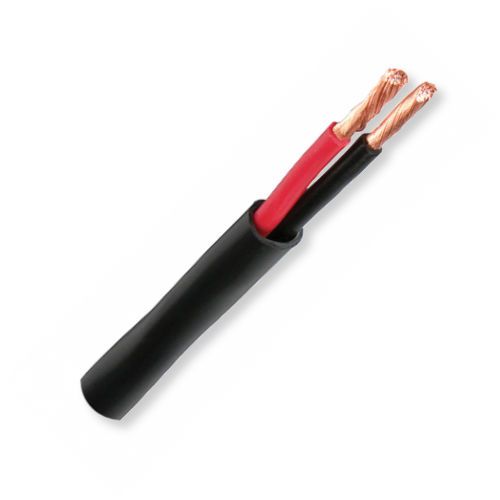 BELDEN1313A0101000, Model 1313A, 10 AWG, 2-Conductor, Speaker Cable; Black Color; CL3-CM-Rated; 10 AWG Stranded high conductivity Bare copper conductors; Polyolefin insulation; PVC jacket; UPC 612825111726 (BELDEN1313A0101000 TRANSMISSION CONNECTIVITY WIRE PLUG)