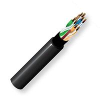 Belden 1318SB 0101000, Model 1318SB, 24 AWG, 4 Pair, Shipboard, ABS Type Approved, Category 5e Cable; Black Color; Solid bare copper conductors; Polyolefin insulation; CMG-LS Rated; Upjacketed; LSZH jacket with ripcord; Descending footage marked every two feet; UPC 612825111818 (BTX 1318SB0101000 1318SB 0101000 1318SB-0101000 BELDEN) 