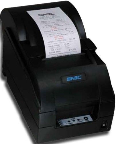 SNBC 132023 Model BTP-M280A Auto Cutter/Paper Take-Up Impact Receipt Printer with Parallel Interface, Black Cabinet; Auto-Cutter with Selectable Full or Partial Cut; Two-Color Print  Uses Industry Standard ERC-38 Ribbon Cartridge; Fast 4.7 Lines per Second Print Speed; Drop and Print Paper Loading; Built-In Wall Mount Capability (13-2023 132-023 1320-23 BTPM280A BTP M280A BTPM-280A BT-PM280A)