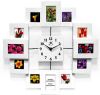 Infinity Instruments 13227WH Time Capsule Picture Frame Wall Clock, White Resin Photo Frames, Photos Under PET Protector, Open Face Clock, L15.75" X W15.75" X D2", AA Battery Required (not included), UPC 731742132277 (13227-WH 13227 WH 13227/WH) 