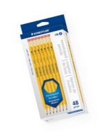 Staedtler 13247C-48 Woodcased Pencils 48-Set; #2 (HB) woodcased pencils; Pre-sharpened, hexagonal shape; Latex-free eraser tips; Easy to sharpen; Cardboard box contains 48 yellow pencils; Shipping Weight 0.54 lb; Shipping Dimensions 1.25 x 3.75 x 8.5 in; UPC 031901950897 (STAEDTLER13247C48 STAEDTLER-13247C48 STAEDTLER/13247C/48 STAEDTLER-13247C-48 13247C48 OFFICE PENCIL) 