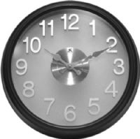 Infinity Instruments 13314BK-2510 The Onyx Wall Clock, 15" Round, Black Resin Case, Translucent Gray Dial, Silver Numbers & Hands, White Arabic Numerals, Highly Accurate Quartz Movement, Requires 1 AA Battery (not included), UPC 731742133144 (13314BK2510 13314BK 2510 13314BK/2510) 