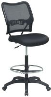 Office Star 13-37N20D Space CollectionDeluxe Air Grid Back Drafting Chair with Mesh Seat and Adjustable Footring, Thick padded mesh seat, Air grid back with built-in lumbar support, One touch pneumatic seat height adjustment, 20" W x 19.75" D x 3.5" T Seat Size, 19.75" W x 17.75" H x 1" T Back Size (1337N20D 13 37N20D) 