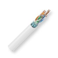 Belden 1351A 0091000, Model 1351A, 23 AWG, RG-59, 4-Pair CAT6 Premise Horizontal F/UTP Cable; White Color; Riser-CMP Rated; Solid bare copper conductors; Polyolefin insulation; Polyester separator; Overall Beldfoil shield; PVC jacket; UPC 612825112440 (BTX 1351A0091000 1351A 0091000 1351A-0091000 BELDEN) 