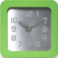Infinity Instruments 13654GR-3513 Times Squared Wall/Tabletop Clock, 9" Square, Lime Green Resin, Aluminum Dial, Glass Lens, Requires (1) AA Battery, UPC 731742065131 (13654GR3513 13654GR 3513 13654GR/3513) 