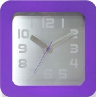 Infinity Instruments 13654PR-3513 Times Squared Wall/Tabletop Clock, 9" Square, Purple Resin, Aluminum Dial, Glass Lens, Requires (1) AA Battery, UPC 731742054357 (13654PR3513 13654PR 3513 13654PR/3513) 