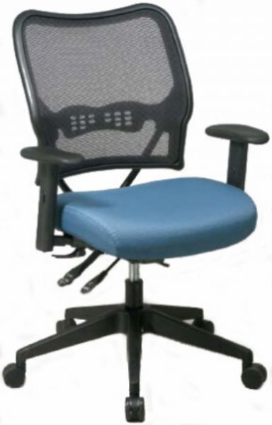 Office Star 13-7N9WA Space Collection Deluxe Chair with Mesh Seat, Dual-function Control, Seat Slider and 2 Way Adjustable Arms, Built-in lumbar support, Dual function control, One touch pneumatic seat height adjustment, Seat slider mechanism, 20