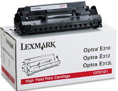 Lexmark 13T0101 Black High Yield Print Cartridge, Works with Lexmark Optra E310 E312 and E312L Printers, Up to 6000 pages @ approximately 5% coverage, New Genuine Original OEM Lexmark Brand, UPC 734646298018 (13T-0101 13T 0101)