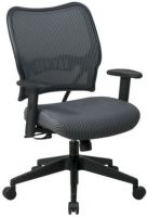 Office Star 13-V44N1WA Space Collection Veraflex Deluxe Chair with 2 Way Adjustable Arms in Charcoal, VeraFlex fabric seat with built-in lumbar support, 2-to-1 synchro tilt control that features adjustable tilt tension for personal seating comfort, 2-way adjustable arms with soft, durable and cleanable gel pads, 20" W x 20" D x 4.5" T Seat Size, 21" W x 19" H Back Size, 17.75-22.5" Seat Height, 18.25" Arms Max Inside (13 V44N1WA 13V44N1WA) 