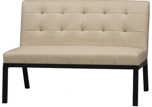 Linon 14010BLKIV-01-KD Trento Slipper Loveseat, Black Frame Finish, Steel Tube with PVC, Metal frame, Ivory colored PVC vinyl cushion, Some Assembly Required, Dimensions (W x D x H) 44.00 x 29.25 x 32.00 Inches, Weight 45.19 Lbs, UPC 753793800998 (14010BLKIV01KD 14010BLKIV-01KD 14010BLKIV01-KD 14010BLKIV-01 14010BLKIV 01KD)