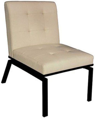 Linon 14011BLKIV-01-KD Trento Slipper Chair, Black Frame Finish, Steel Tube with PVC, Metal frame, Ivory colored PVC vinyl cushion, Some Assembly Required, Dimensions (W x D x H) 22.00 x 29.25 x 32.00 Inches, Weight 29.10 Lbs, UPC 753793801070 (14011BLKIV01KD 14011BLKIV-01KD 14011BLKIV01-KD 14011BLKIV-01 14011BLKIV 01KD)