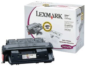 Lexmark 140127X Linea Extra Long Life Print Cartridge for use with HP LaserJet Series 4000, 4000N, 4000T, 4000TN, 4050, 4050N, 4050T, 4050TN, Canon EP-52, New Genuine Original OEM Lexmark Brand, UPC 734646166485 (140127 X 140127-X)
