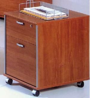 Gautier 140-232 Two Drawer Mobile Cabinet Unit on Casters, Mambo Collection, Dark Cherry Finish (140.232 140 232 140232)