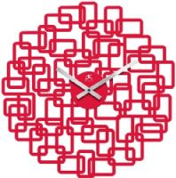 Infinity Instruments 14028 Helix Wall Clock, Red Resin, Aluminum Hands, Open Dial, Quartz Clock Movements Ensure Reliability, L 19" X W 18.5" Round, Requires 1 AA battery (not included), UPC 731742140289 (14-028 140-28) 
