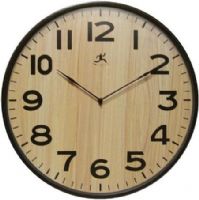 Infinity Instruments 14065WL-3161NT Arbor I Wall Clock, 21" Round, Dark Wood Case with Dark Wood Grain Dial, Thin Metal Hands, Glass Lens, Large Easy to Read Arabic Numbers, Battery Operated Quartz Movement, UPC 731742014061 (14065WL3161NT 14065WL 3161NT 14065WL/3161NT) 