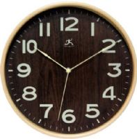 Infinity Instruments 14066NT-3161WL Arbor II Wall Clock, 12.5" Round, Light Wood Case with Dark Wood Grain Dial, Thin Metal Hands, Glass Lens, Large Easy to Read Arabic Numbers, Battery Operated Quartz Movement, UPC 731742001405 (14066NT3161WL 14066NT 3161WL 14066NT/3161WL) 