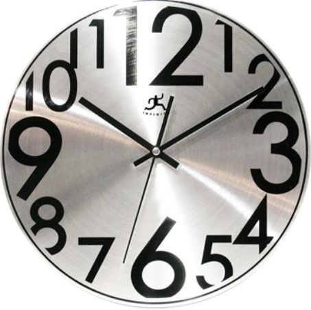 Infinity Instruments 14081BN Silver Twinkle Wall Clock, 12