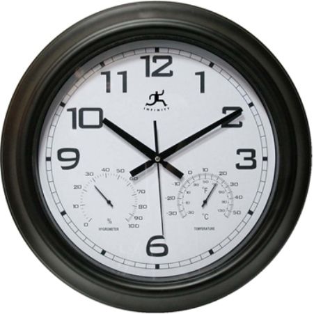 Infinity Instruments 14109BK-3177 Seer Indoor/Outdoor Wall Clock, 18
