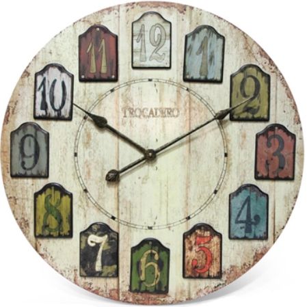 Infinity Instruments 14194-3258 Traditional Weathered Plank Wall Clock, 23.75