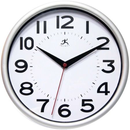 Infinity Instruments 14220SV-3364 Metro Silver Wall Clock, 9