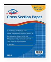 Alvin 1422-4 Cross Section Paper 8" x 8" Grid 50-Sheet Pad 8.5" x 11"; 20 lb basis, acid-free, versatile layout bond, printed with a non-reproducible blue grid on one side with inch squares accentuated; Smooth, opaque surface suitable for pencil or ink; Laser, copier, and inkjet compatible; UPC 088354213604 (ALVIN14224 ALVIN-14224 ALVIN-1422-4 ALVIN/1422/4 14224 ARCHITECTURE DRAWING) 