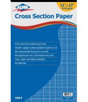 Alvin 1422-9 Cross Section Paper 8" x 8" Grid 50-Sheet Pad 11" x 17"; 20 lb basis, acid-free, versatile layout bond, printed with a non-reproducible blue grid on one side with inch squares accentuated; Smooth, opaque surface suitable for pencil or ink; Laser, copier, and inkjet compatible; UPC 088354213758 (ALVIN14229 ALVIN-14229 ALVIN-1422-9 ALVIN/14229 14229 ENGINEERING DRAWING) 