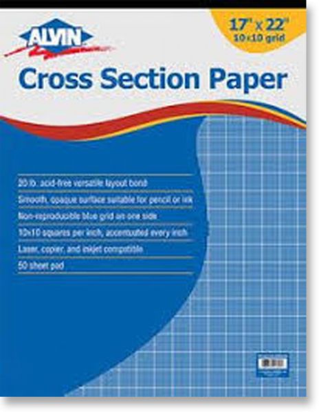 Alvin 1430-15 Quadrille Paper, 10x10 Grid 100 Sheet Per Pack, 17