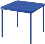 Cosco 14314BLU1E Kid's Vinyl Top Table Blue; MULTI-FUNCTIONAL - Great for Snacks, Crafts, Games, and more; LOW MAINTENANCE - Easy to Clean; SAFE - Screw in legs; STRONG - Durable steel frame with powder coated finish; Furniture Type: Kids; Usage: Indoor; Height: 21.5"; Width: 24"; Depth: 24"; Net Weight: 10.1 lbs; UPC 044681346064 (14314BLU1E 14314BLU1E 14314BLU1E) 