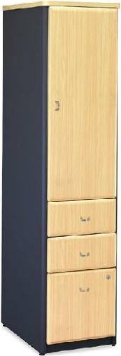 Bush WC14375 Vertical Locker, Two box and one letter-size file drawer in bottom half of unit, Two adjustable/removable shelves and coat hook in top storage area, Levelers adjust for stability on uneven floor, Savannah Beech Finish 128.00 lbs Weight (WC-14375 WC 14375)