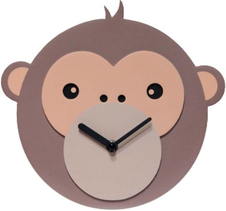 Infinity Instruments 14413 Novelty Monkey Business Wall Clock, 2-Layer Monkey EVA Clock, Plastic Hands, Open Face, Dimensions L 9.5 x W 10, UPC 731742144133 (14-413 144-13)