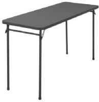 Cosco 14446BLK1E Black 20" x 48" PVC Top Folding Table; This table is stylish, strong, and easy to clean; Saves space and time with table legs that fold in to make for easy storage; Resin top allows for indoor and light outdoor use; Easy to carry; Let tips protect floor surfaces; Just 1.5 inches wide for easy storage; Materials Steel and Resin; Dimensions 28"H x 48"W x 20"D; Weight 13.2 lbs; UPC 044681347092 (14446 BLK 1E 14446-BLK-1E 14446-BLK1E 14446 BLK1E 14446BLK-1E 14446BLK 1E) 