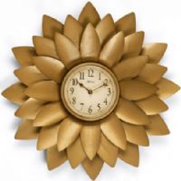 Infinity Instruments 14472GD-3210 Traditional The Midas Wall Clock, 20" Round Diameter, Iron Case, Antiqued Gold Petals, Metal Gold Hands, Carved Plastic Lens, Requires 1 AA Battery (not included), UPC 731742144720 (14472GD3210 14472GD 3210 14472GD/3210) 