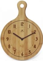 Infinity Instruments 14491BB-1263 The Chef Collection Bon Appetit! Wall Clock, 100% Bamboo Butcher Block, Open Dial, Looks great in any type of decor, Requires 1 AA battery (not included), Dimensions L 12.75" x W 9" x D1.5", UPC 731742144911 (14491BB1263 14491BB 1263 14491BB/1263) 