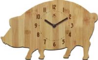 Infinity Instruments 14492BB-1263 The Chef Collection Pork Chop Wall Clock, 100% Bamboo Butcher Block, Open Dial, Looks great in any type of decor, Requires 1 AA battery (not included), Dimensions L 7.5" x W 12.5" x D1.5", UPC 731742144928 (14492BB1263 14492BB 1263 14492BB/1263) 
