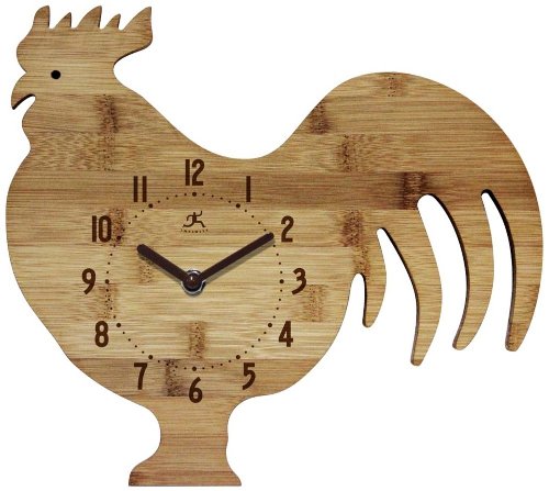 Infinity Instruments 14493BB-1263 Roost & Serve Wall Clock, Infinity Instruments The Chef Collection is our collection of 100% real bamboo butcher block wall clocks, These beautifully crafted clocks are perfect for any kitchen, Product Information: H 10.75 x W 12.5