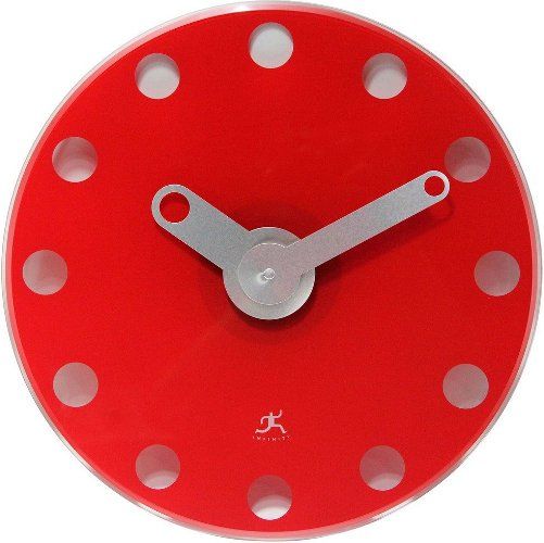 Infinity Instruments 14639RD-6700 Accent Red, Infinity Instruments Accent Red is an Infinity custom designed modern style clock, A perfect clock for sleek modern and / or contemporary home or office dcor, This stylish clock is made of tempered glass with custom designed metal hands, 14