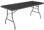 Cosco 14678BLK1 Black 6 foot Centerfold Blow Molded Folding Table; PERFECT FOR ANY ROOM - Moisture proof top for weather resistance; FULLY MOLDED TOP - Easy to clean surface; LIGHTWEIGHT - Easy to carry; NON-MARRING - Let tips protect floor surfaces; FOLDS IN THE CENTER - Just 36.500" x 29.600" x 3.000" for easy storage; Furniture Type: Table; Usage: Indoor, Outdoor; Height: 29"; Width: 71.875"; Depth: 29.5"; Net Weight: 25.96 lbs; UPC 044681345579 (14678BLK1 14678BLK1) 