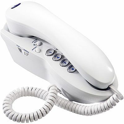 AT&T 146W Design Line Corded Telephone, 10# Memory, Mute/flash/redial, Ringer volume control, Handset volume control, Wall mountable, White Color (ATT-146W ATT146W 146W 146)
