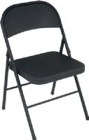 Cosco 1471105XE All Steel Folding Chair (4-pack), Black; Sturdy steel construction and non-marring leg tips, they fold up tight and compact for easy storage; Stock up now and you’ll be sitting pretty when company comes; Effective with its long lasting tube-in-tube reinforced frame and low maintenance, long lasting powder coat frame black finish; UPC 044681345982 (1471105-XE 1471105 XE 1471105X) 