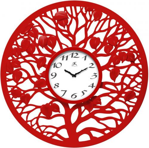 Infinity Instruments 14741RD-3760GY Red Oak Wall Clock, Infinity Instruments Red Oak 31