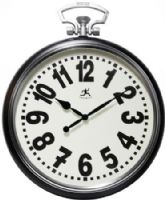 Infinity Instruments 14755BK-3778 Broadway Wall Clock; Classic pocket watch style wall clock with large bold numbers; Amazing wall clock gives the feel and look of the classic New York Broadway; Steel case; Dimensions 25" Height x 20.5" Diameter; Requires 1 AA Battery (Not Included); UPC 731742147554 (14755BK3778 14755BK 3778) 