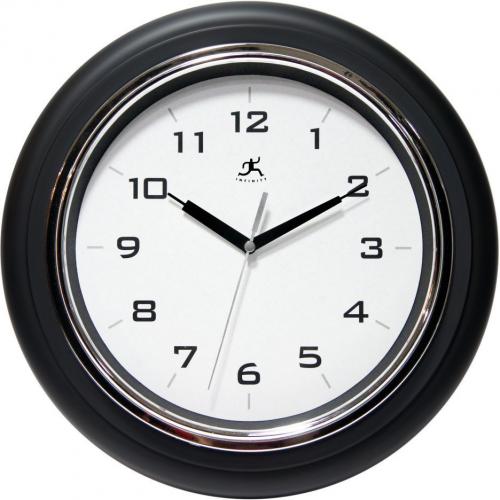 Infinity Instruments 14759BK-3780 Black Deluxe Wall Clock, Infinity Instruments Black Deluxe is a stylish modern / contemporary wall clock that will work in both the home and in the office, 12.5