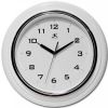 Infinity Instruments 14759WH-3780 White Deluxe Wall Clock, Infinity Instruments White Deluxe is a stylish modern / contemporary wall clock that will work in both the home and in the office, 12.5" Round Diameter, White Finished Frame w/ Chrome Accent, Case Pack: 6, UPC 731742214751 (14759WH-3780 14759WH-3780 147-59WH3780) 