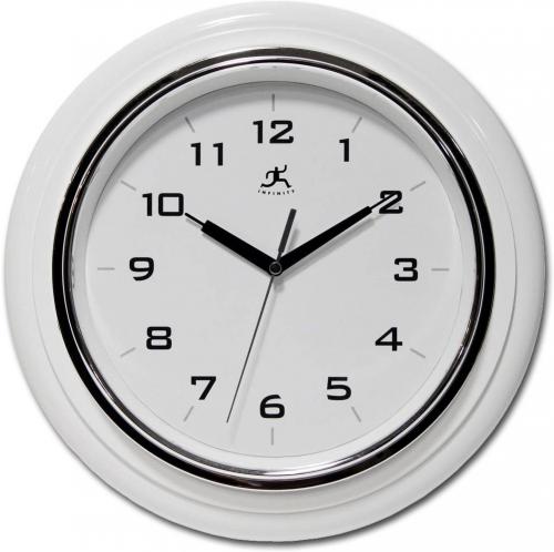 Infinity Instruments 14759WH-3780 White Deluxe Wall Clock, Infinity Instruments White Deluxe is a stylish modern / contemporary wall clock that will work in both the home and in the office, 12.5