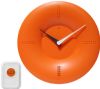 Infinity Instruments 14766OR Doorbell Clock Orange; Infinity Instruments Doorbell Clock is a one of a kind wall and/or tabletop clock that also doubles as a doorbell; Has a wireless remote and 20 different tones to choose from; The uses of this clock is limitless. With a modern design this stylish clock also comes with flashing LED reminder lights; 10" Round Diameter; Orange Finish Case, Wireless Remote, Reminder LED, 20 Different Tones; UPC 731742040763 (14766OR 14766OR) 