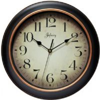 Infinity Instruments 14877BG-2732 Silent Sweep Second Hand Traditional Dial Wall Clock, Traditional style, Glass lens, Silent sweep second hand, Quartz movement, Dark brown resin case with glass cover, UPC 731742148773 (14877BG2732 14877BG-2732 14877BG 2732) 